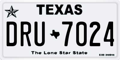 TX license plate DRU7024