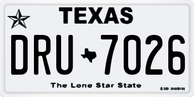 TX license plate DRU7026