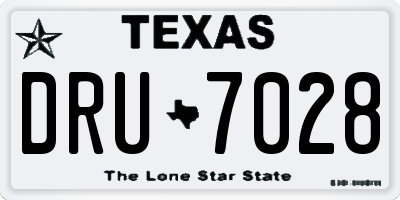 TX license plate DRU7028