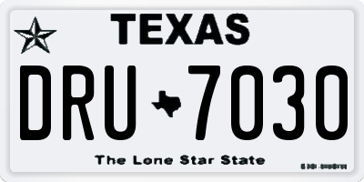 TX license plate DRU7030