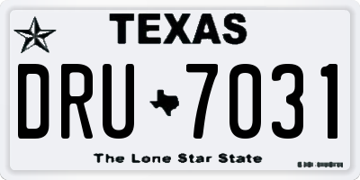 TX license plate DRU7031