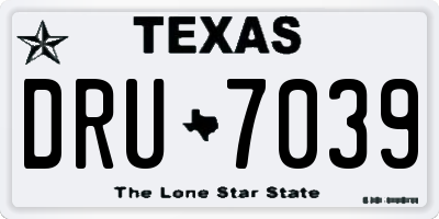TX license plate DRU7039