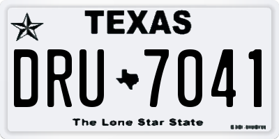 TX license plate DRU7041