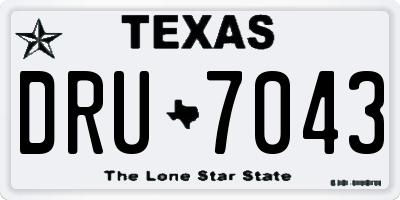 TX license plate DRU7043