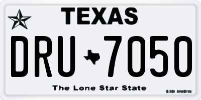 TX license plate DRU7050