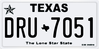 TX license plate DRU7051