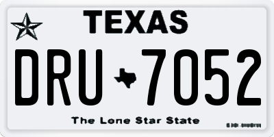 TX license plate DRU7052