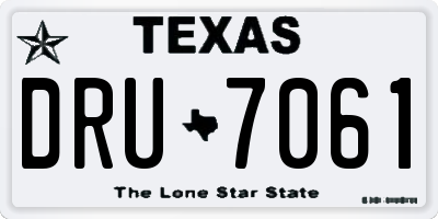 TX license plate DRU7061