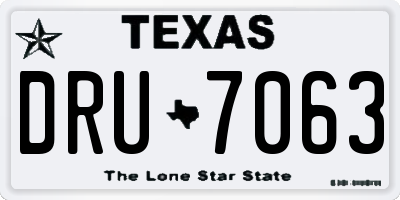 TX license plate DRU7063