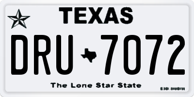 TX license plate DRU7072