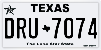 TX license plate DRU7074