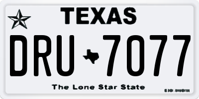 TX license plate DRU7077