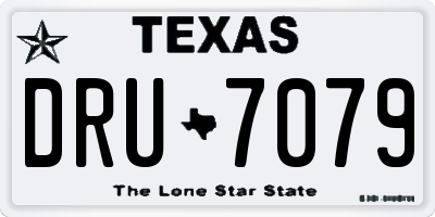 TX license plate DRU7079