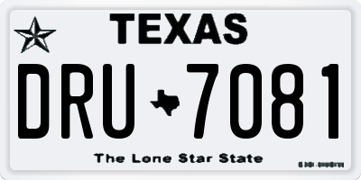 TX license plate DRU7081