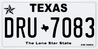 TX license plate DRU7083
