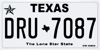 TX license plate DRU7087