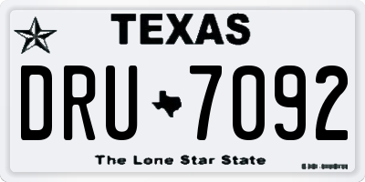 TX license plate DRU7092