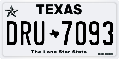 TX license plate DRU7093