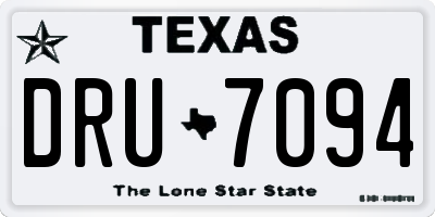 TX license plate DRU7094