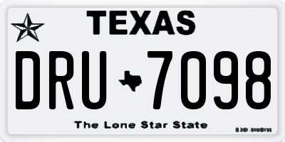 TX license plate DRU7098