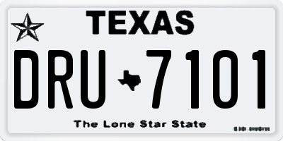TX license plate DRU7101