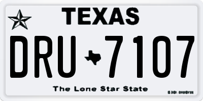 TX license plate DRU7107