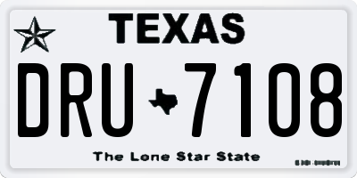 TX license plate DRU7108