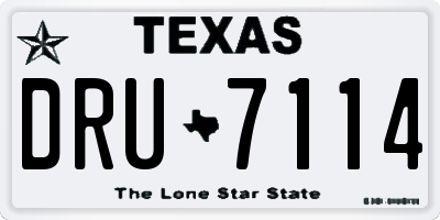 TX license plate DRU7114
