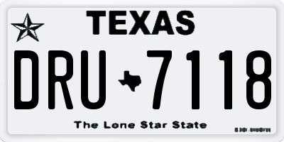 TX license plate DRU7118