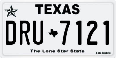 TX license plate DRU7121