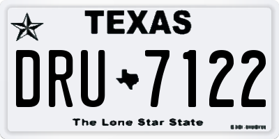 TX license plate DRU7122