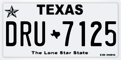 TX license plate DRU7125