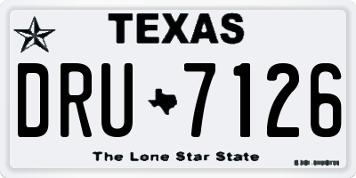 TX license plate DRU7126
