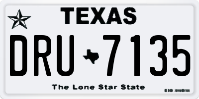 TX license plate DRU7135