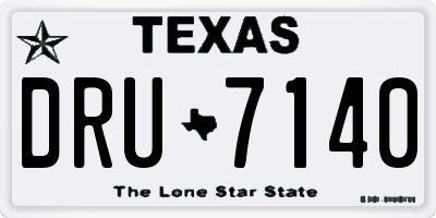 TX license plate DRU7140