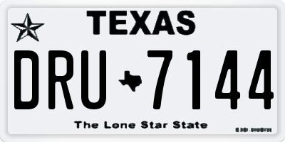 TX license plate DRU7144