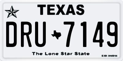 TX license plate DRU7149