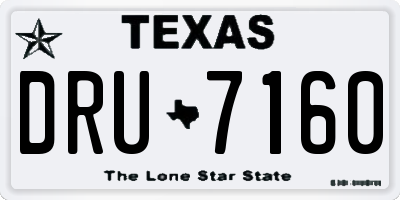 TX license plate DRU7160