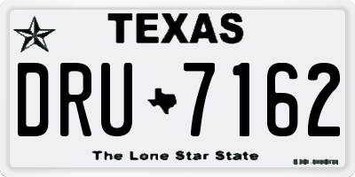 TX license plate DRU7162