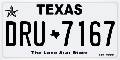 TX license plate DRU7167