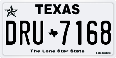 TX license plate DRU7168