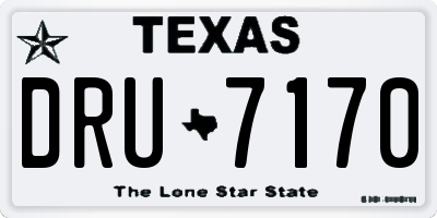 TX license plate DRU7170