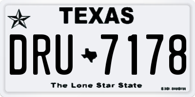 TX license plate DRU7178
