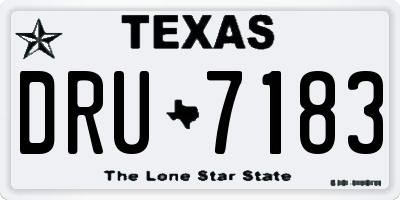 TX license plate DRU7183