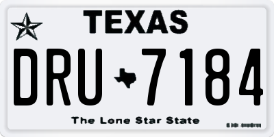TX license plate DRU7184