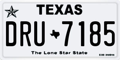 TX license plate DRU7185