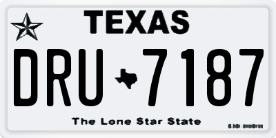 TX license plate DRU7187