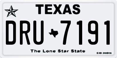 TX license plate DRU7191