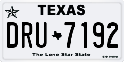 TX license plate DRU7192