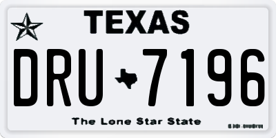 TX license plate DRU7196